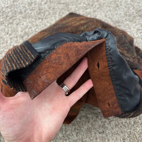 SAXONY Men’s Vintage Genuine Leather Knit
Pullover Sweater M - Picture 11 of 15